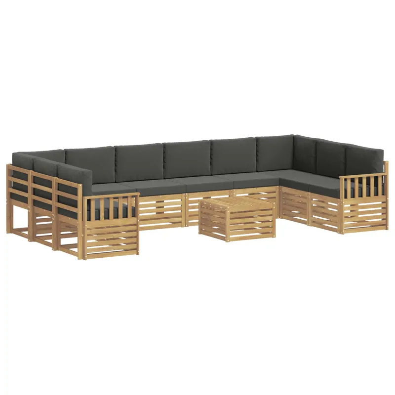 Lauko sofos komplektas 8 pcs Balta ir antracito 59 x 59 x 37 cm