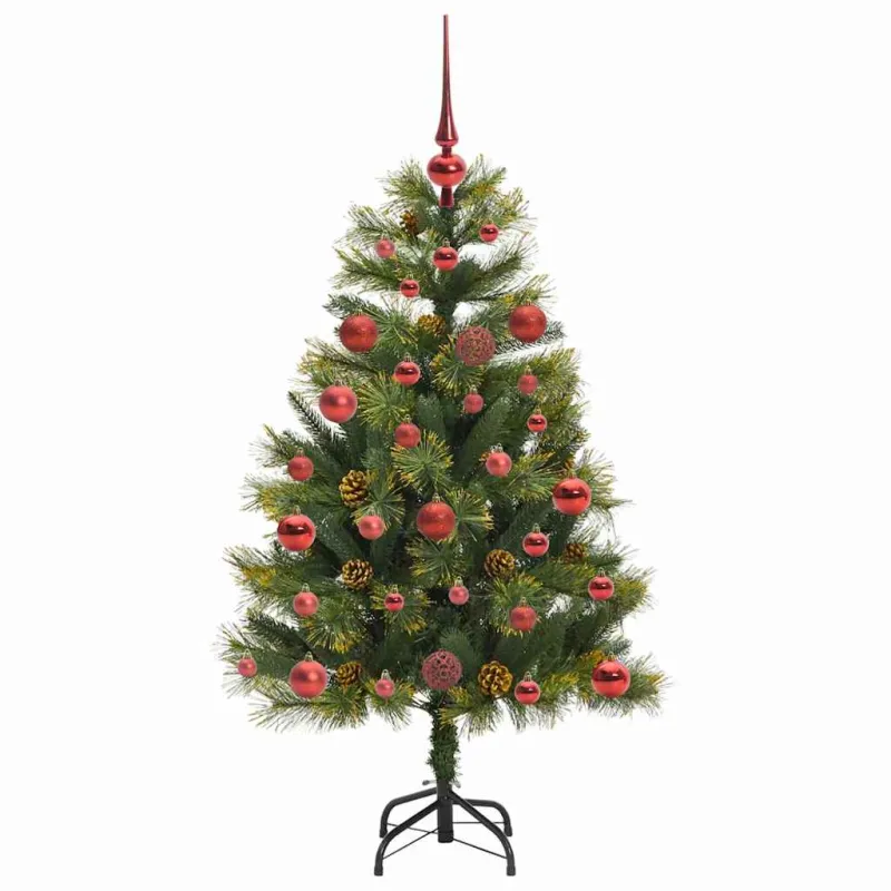 Dirbtinis sulankstomas kalėdų medis su kankorėžiais 120 cm