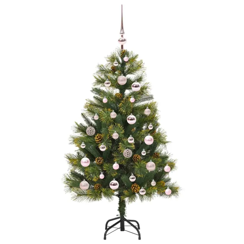 Dirbtinis sulankstomas kalėdų medis su kankorėžiais 120 cm