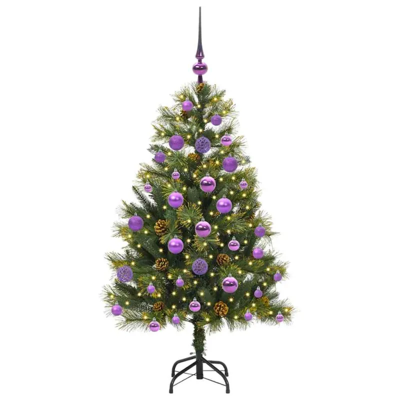 Dirbtinis sulankstomas kalėdų medis su kankorėžiais 120 cm