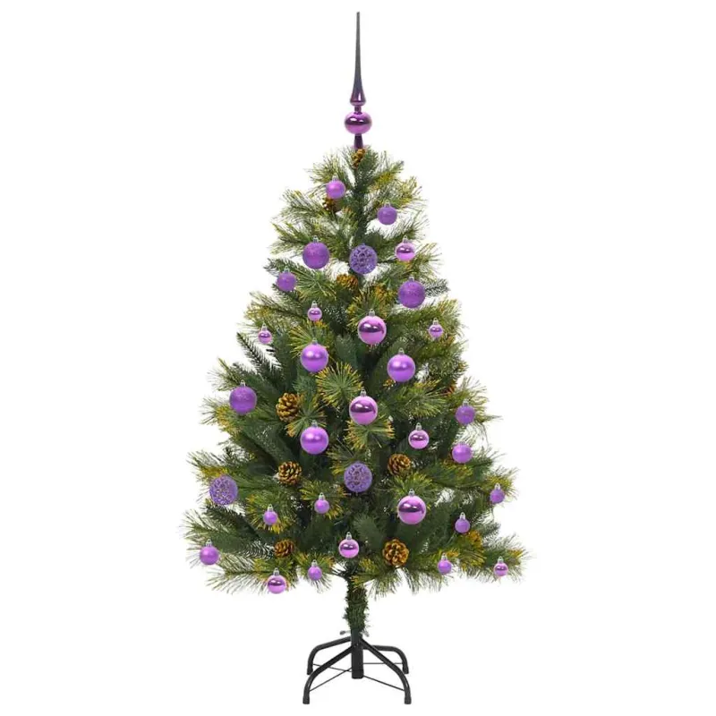 Dirbtinis sulankstomas kalėdų medis su kankorėžiais 120 cm
