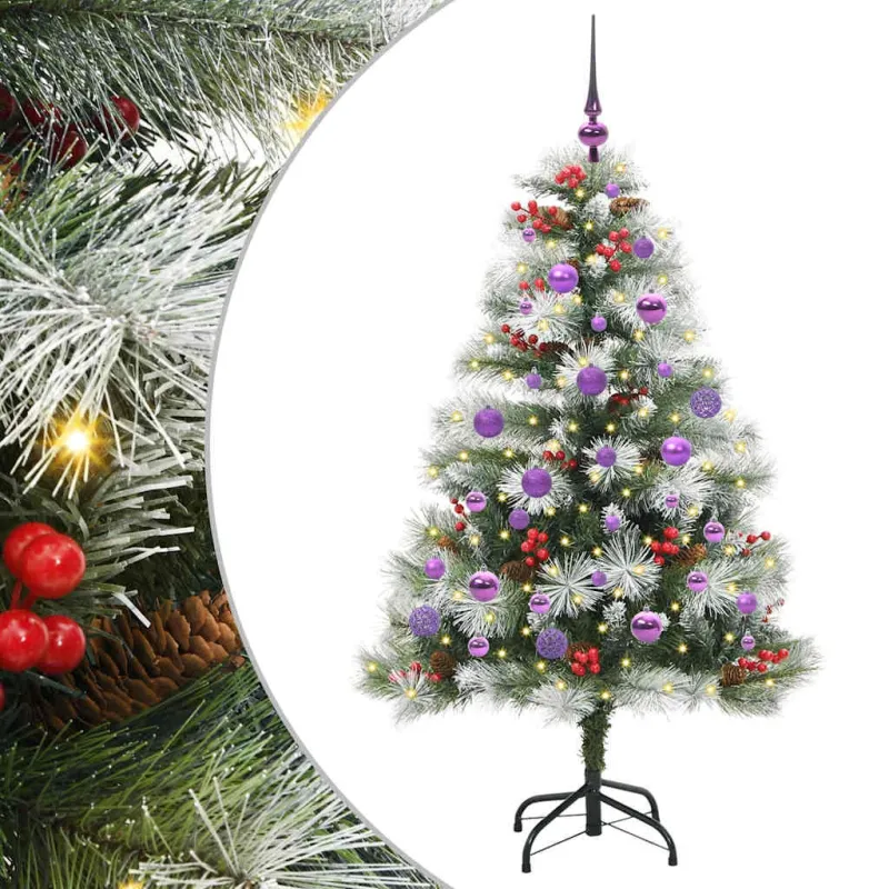 Dirbtinė Kalėdų eglutė Žalia ir balta 150 cm