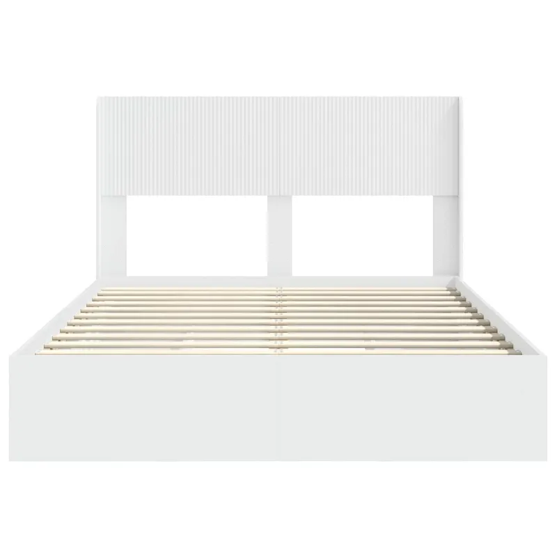 Lovos rėmas su saugojimu ir nugara Balta 140 x 200 cm