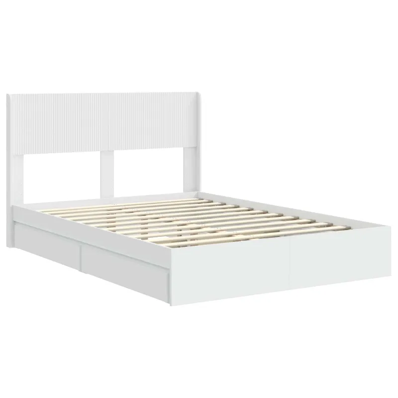 Lovos rėmas su saugojimu ir nugara Balta 140 x 190 cm