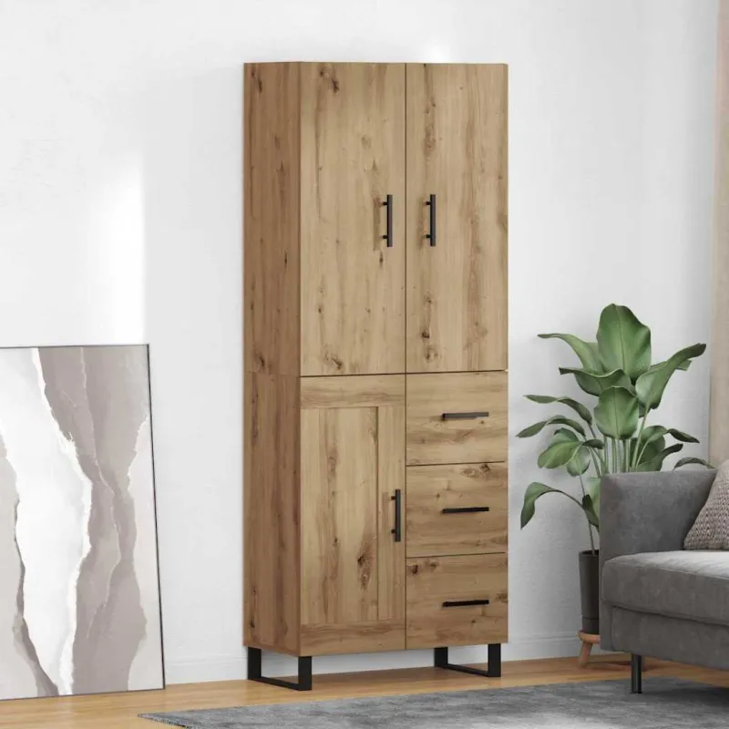 Aukštas spintelė 2 pcs Amatininkų ąžuolas 69,5 x 34 x 180 cm