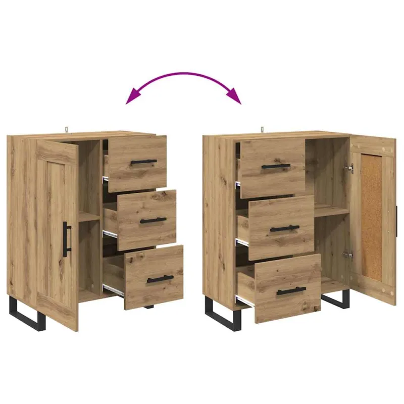 Aukštas spintelė 2 pcs Amatininkų ąžuolas 69,5 x 34 x 180 cm