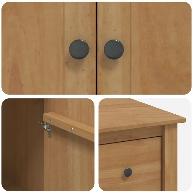 Virtuvės vežimėlis PANAMA 2 pcs Medaus vaškas 112 x 77 x 90 cm