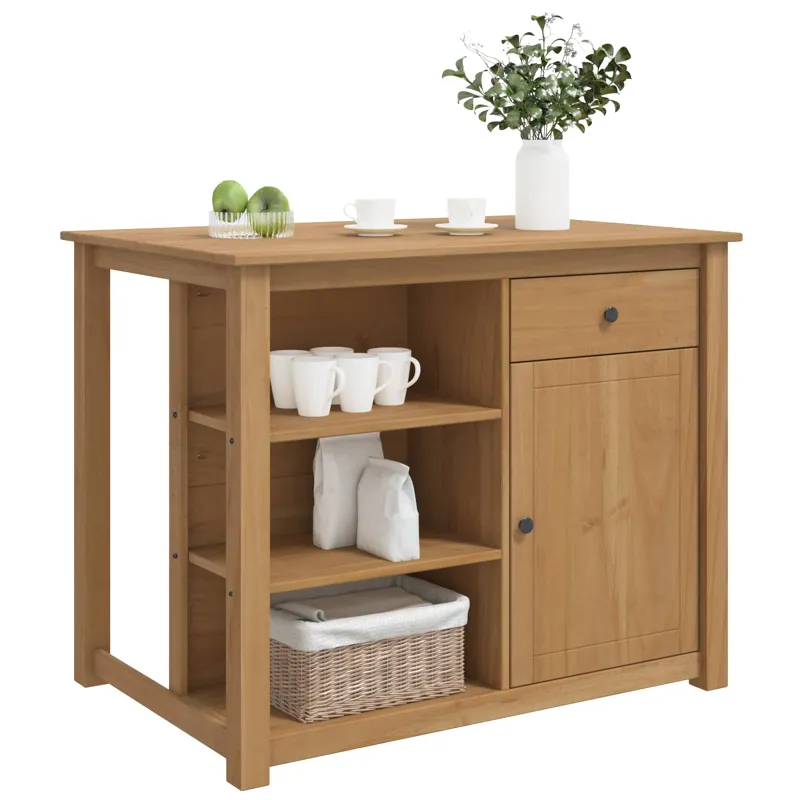Virtuvės vežimėlis PANAMA 2 pcs Medaus vaškas 112 x 77 x 90 cm