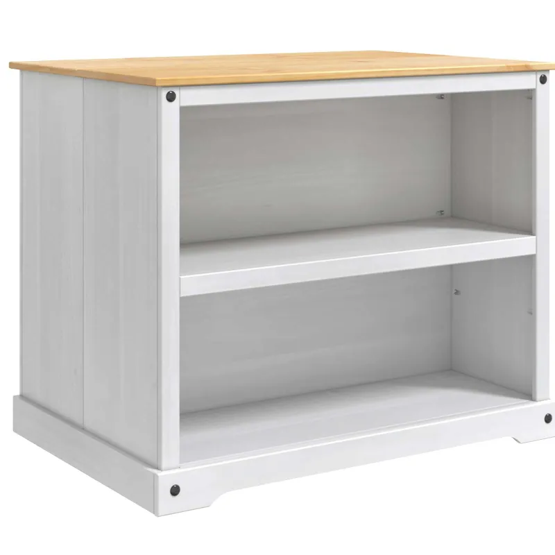 Virtuvės salos komplektas 3 pcs Balta ir medaus vašku