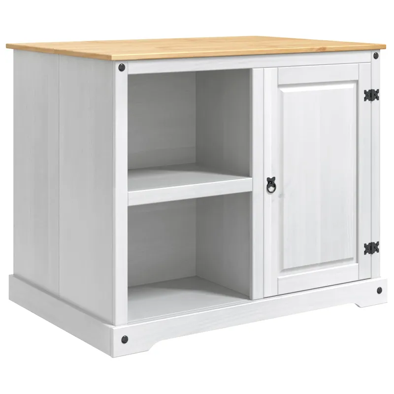 Virtuvės salos komplektas 3 pcs Balta ir medaus vašku