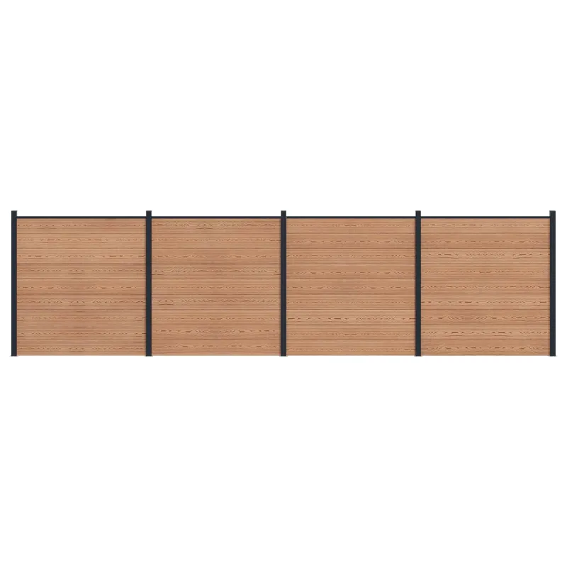 Tvoros plokštė 4 pcs WPC ir aliuminis Ruda