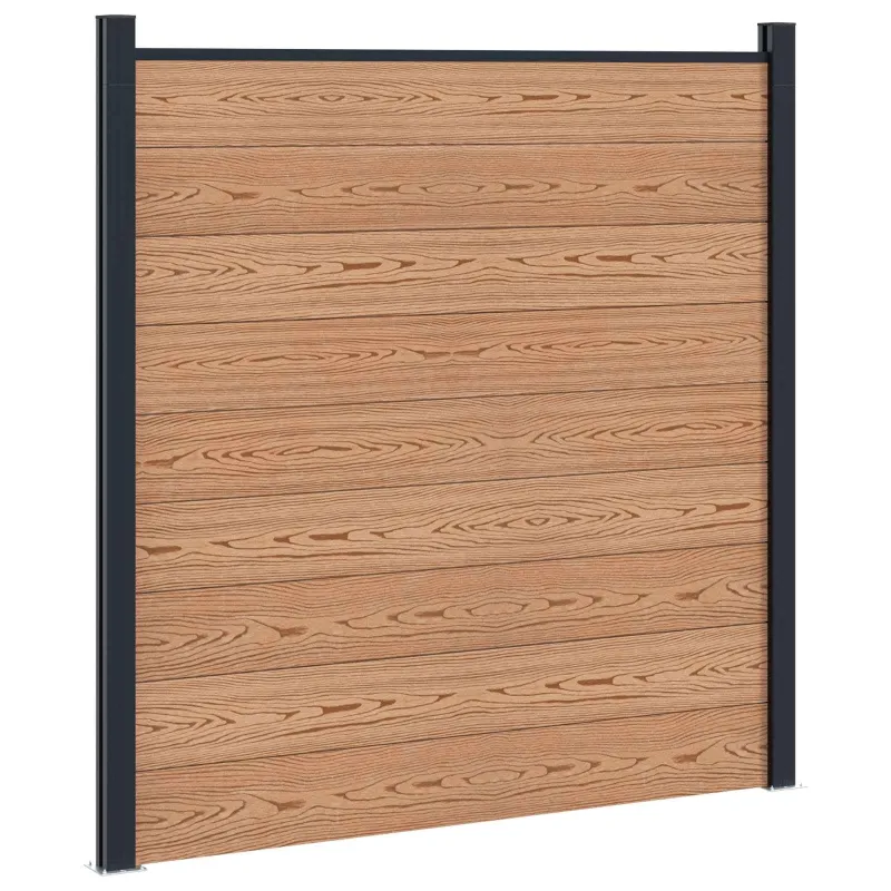 Tvoros plokštė 4 pcs WPC ir aliuminis Ruda