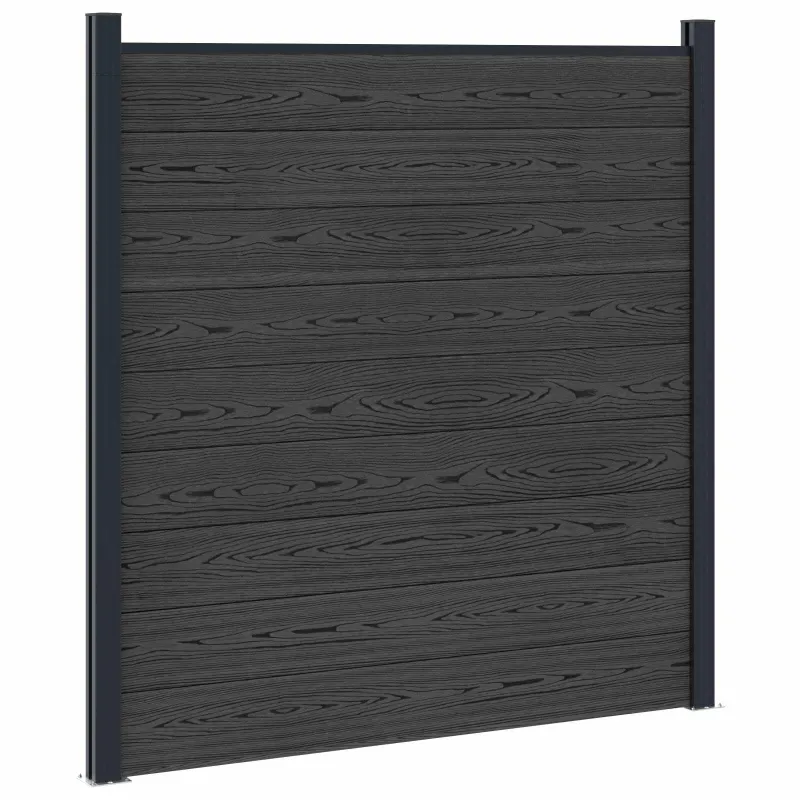 Tvoros plokštė 6 pcs WPC ir aliuminis Juoda