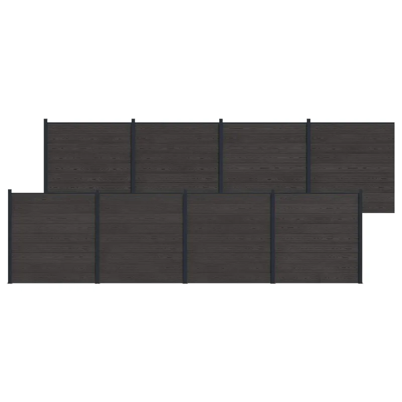 Tvoros plokštė 8 pcs WPC ir aliuminis Juoda