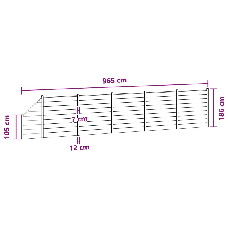 Tvoros plokštė 6 pcs WPC ir aliuminis Juoda