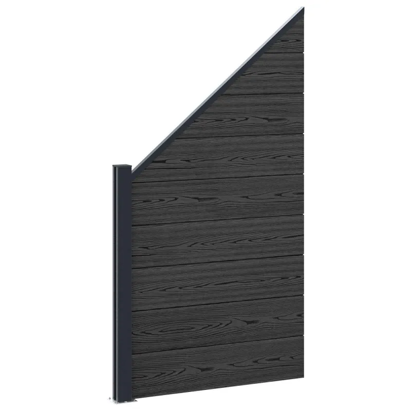 Tvoros plokštė 9 pcs WPC ir aliuminis Juoda