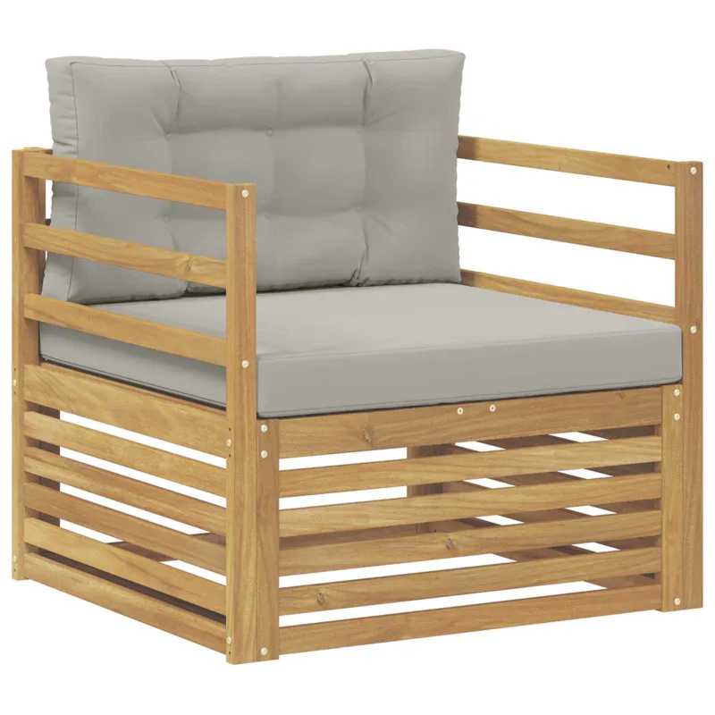 Lauko sofa Balta ir šviesiai pilka