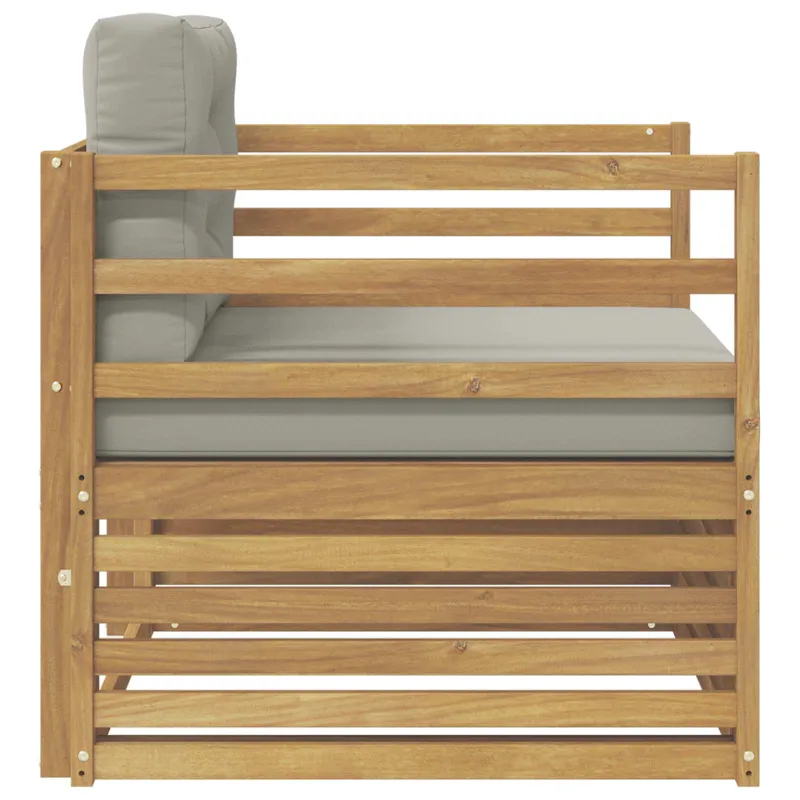 Lauko sofa Balta ir šviesiai pilka