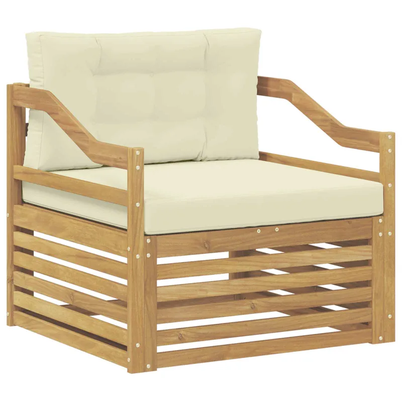 Lauko sofa Balta ir kreminė