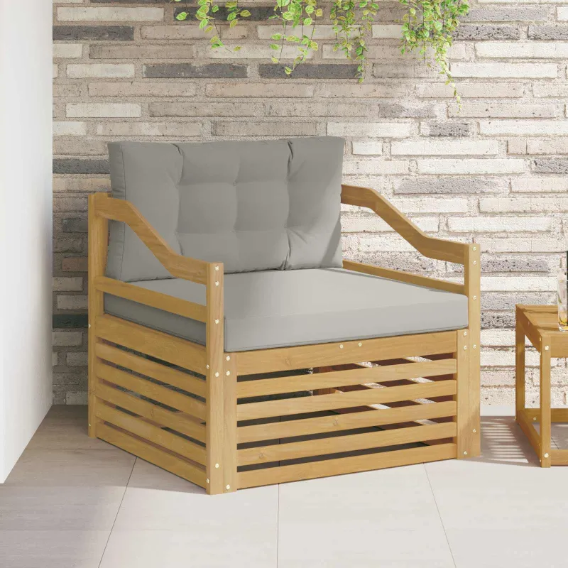 Lauko sofa Balta ir šviesiai pilka