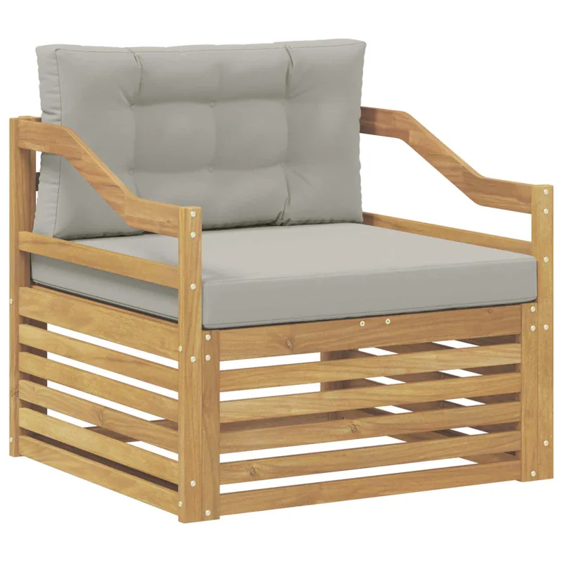 Lauko sofa Balta ir šviesiai pilka