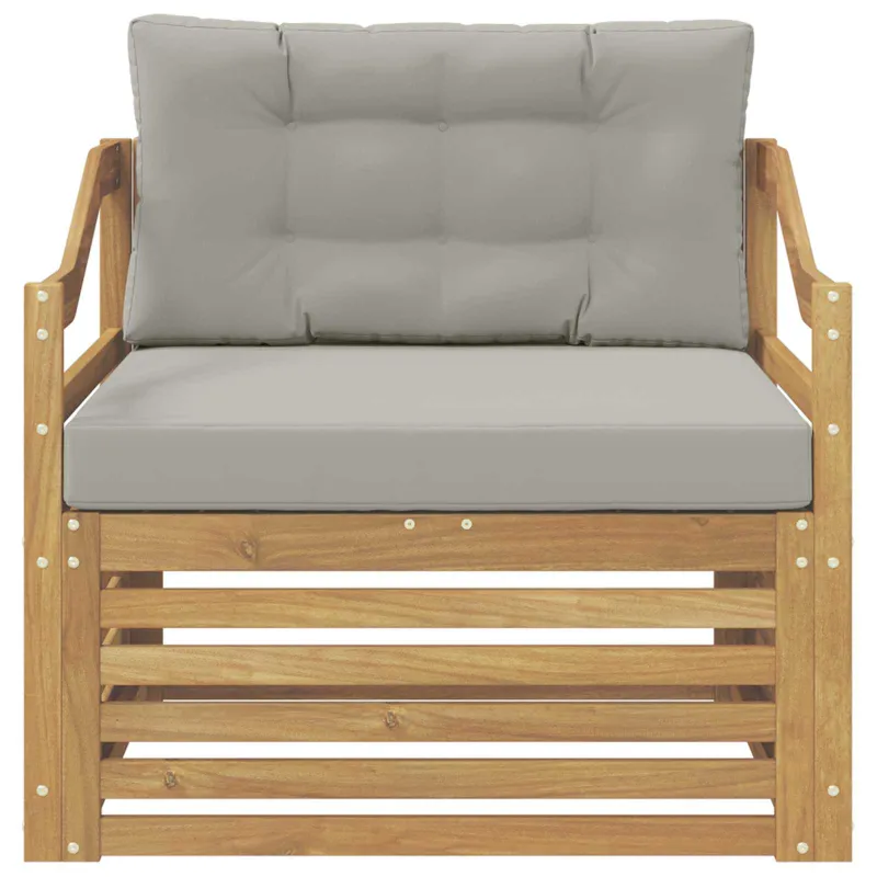 Lauko sofa Balta ir šviesiai pilka