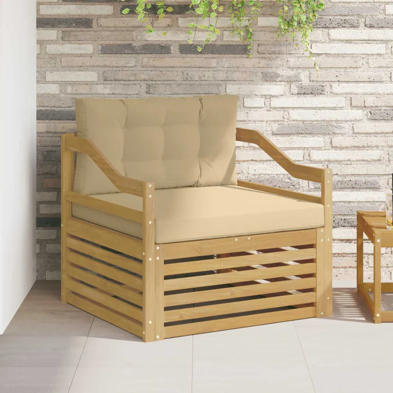 Lauko sofa Balta ir kreminė