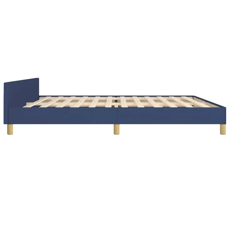 Lovos rėmas su galvūgaliu be čiužinio mėlynas 200x200cm audinys