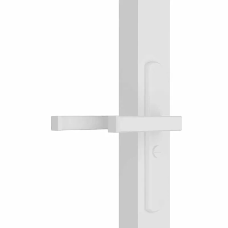 Vidaus durys, baltos, 76x201,5cm, ESG stiklas ir aliuminis