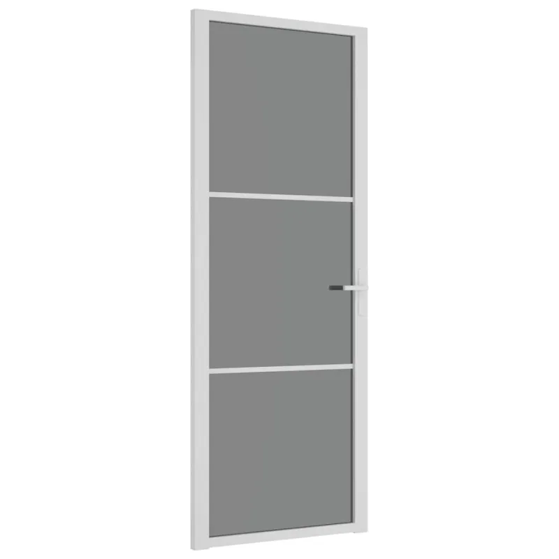 Vidaus durys, baltos, 76x201,5cm, ESG stiklas ir aliuminis