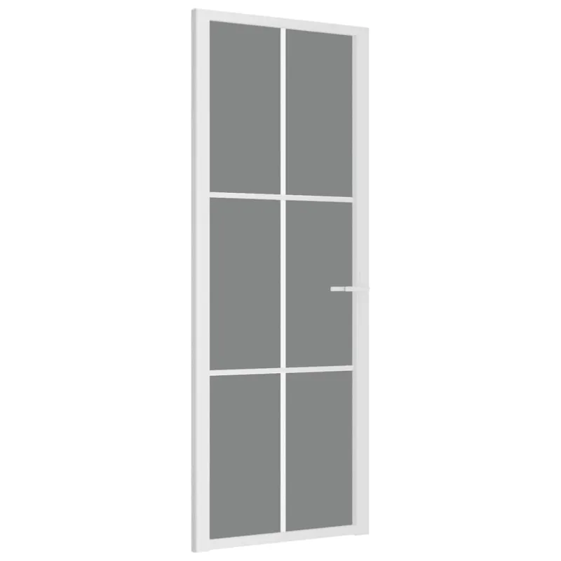 Vidaus durys, baltos, 76x201,5cm, ESG stiklas ir aliuminis