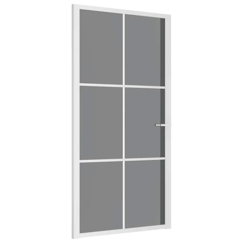 Vidaus durys, baltos, 102,5x201,5cm, ESG stiklas ir aliuminis