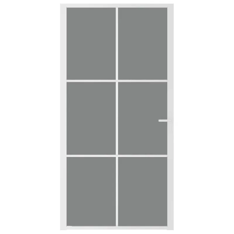Vidaus durys, baltos, 102,5x201,5cm, ESG stiklas ir aliuminis