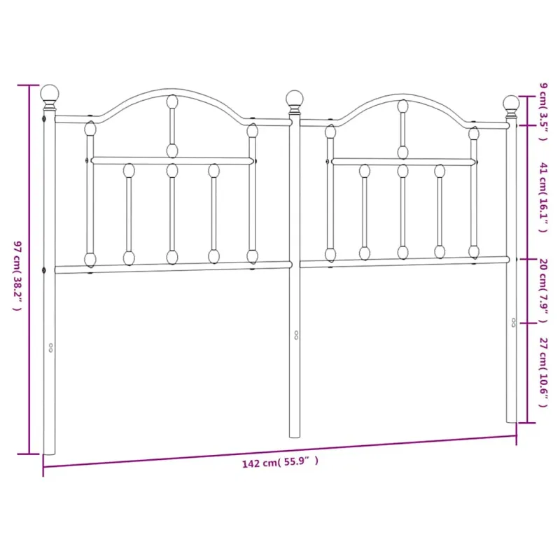 Metalinis pakaitinis galvūgalis, baltos spalvos, 135cm