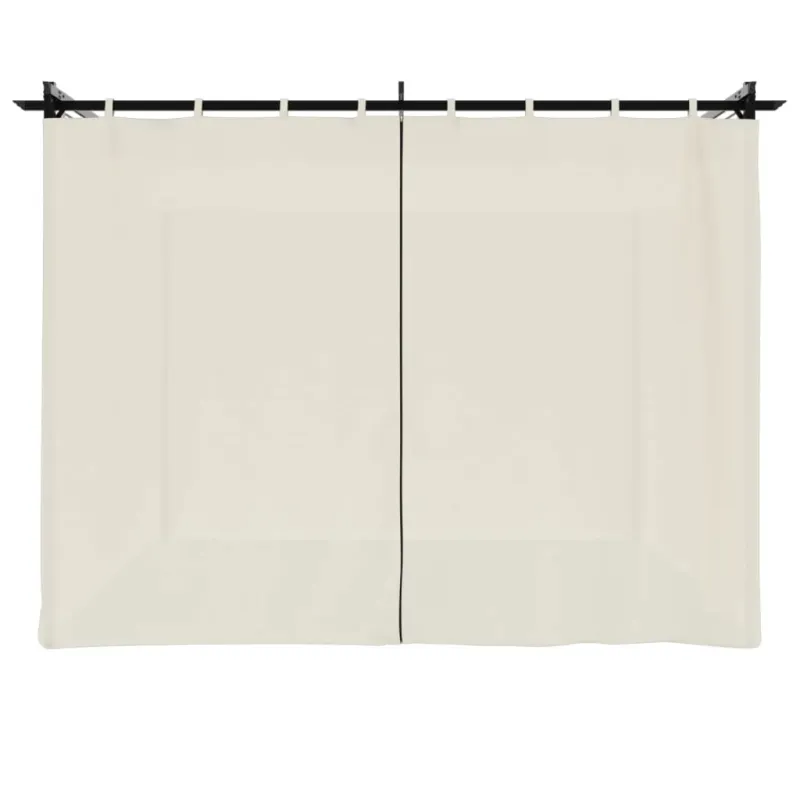 Pavėsinė su užuolaidomis, kreminės, 3x3m, plienas