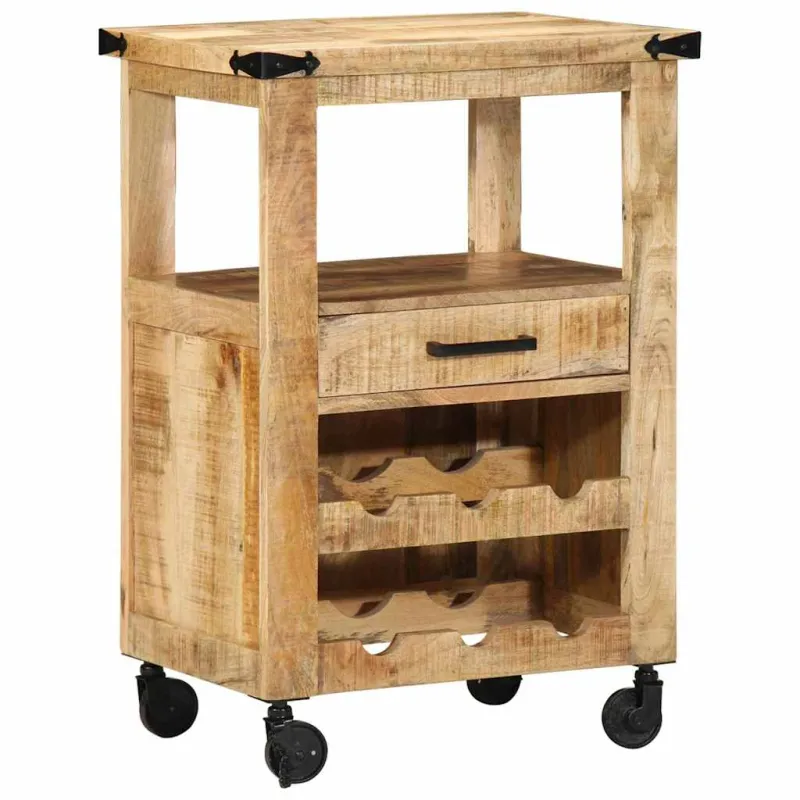 Virtuvės vežimėlis Ruda 55 x 40 x 80 cm Kietas mango medis