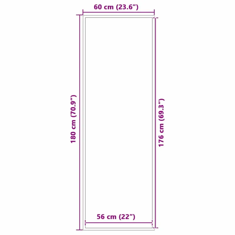 Durų kilimėlis Juoda 60 x 180 cm Polipropilenas