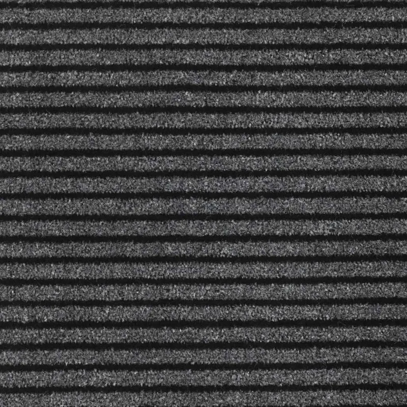 Durų kilimėlis, juodos ir pilkos spalvos, 115x200cm, dryžuotas