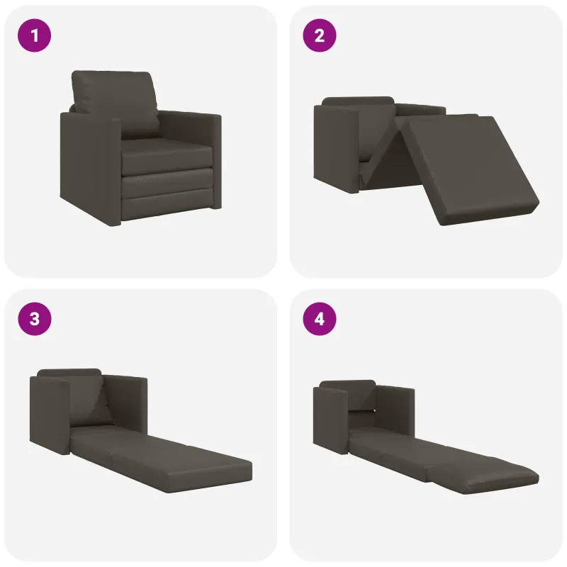 Sofa lova 60cm Pilka Dirbtinė Oda