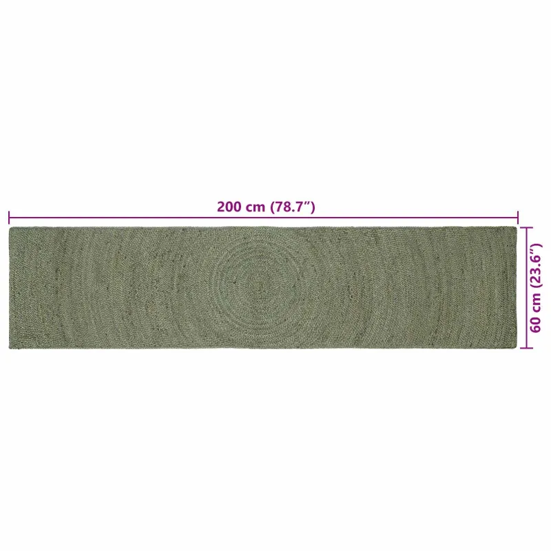 Zoninės kiliminės dangos Alyvuogių žalia 60 x 200 cm Džiutas