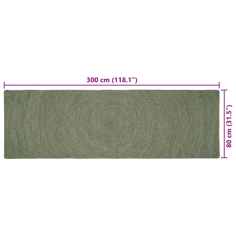Zoninės kiliminės dangos Alyvuogių žalia 80 x 300 cm Džiutas