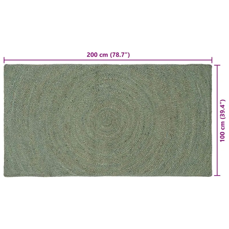 Zoninės kiliminės dangos Alyvuogių žalia 100 x 200 cm Džiutas