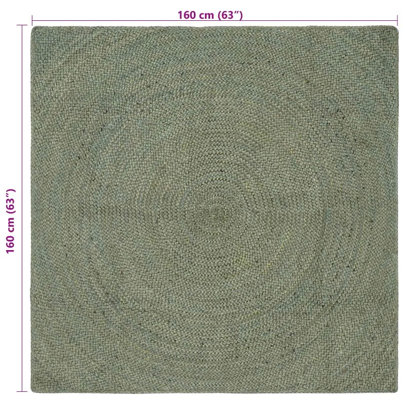 Zoninės kiliminės dangos Alyvuogių žalia 160 x 160 cm Džiutas