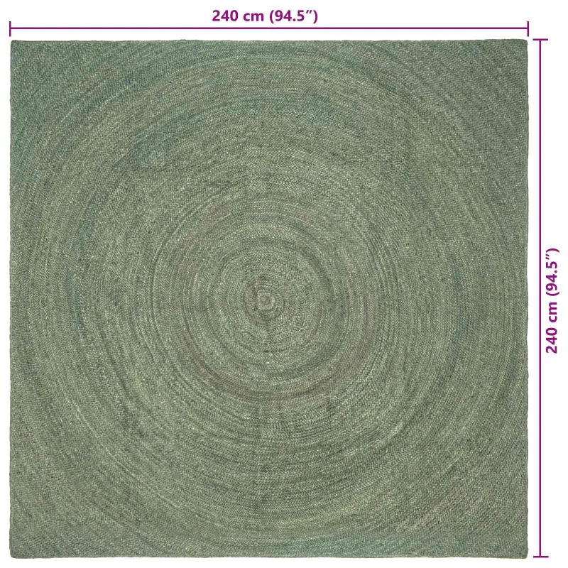 Zoninės kiliminės dangos Alyvuogių žalia 240 x 240 cm Džiutas