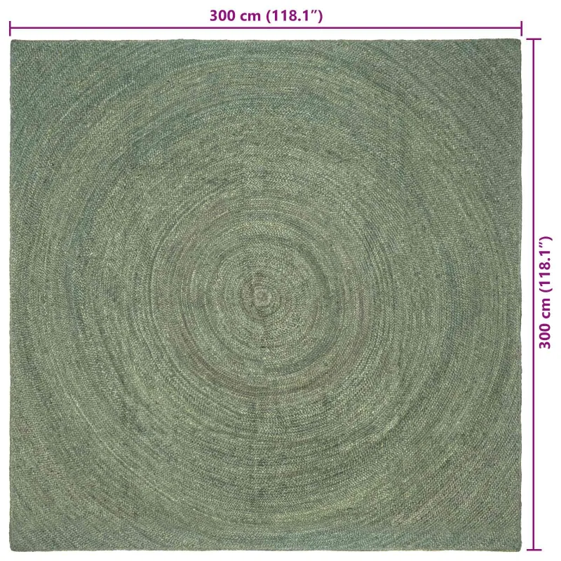 Zoninės kiliminės dangos Alyvuogių žalia 300 x 300 cm Džiutas