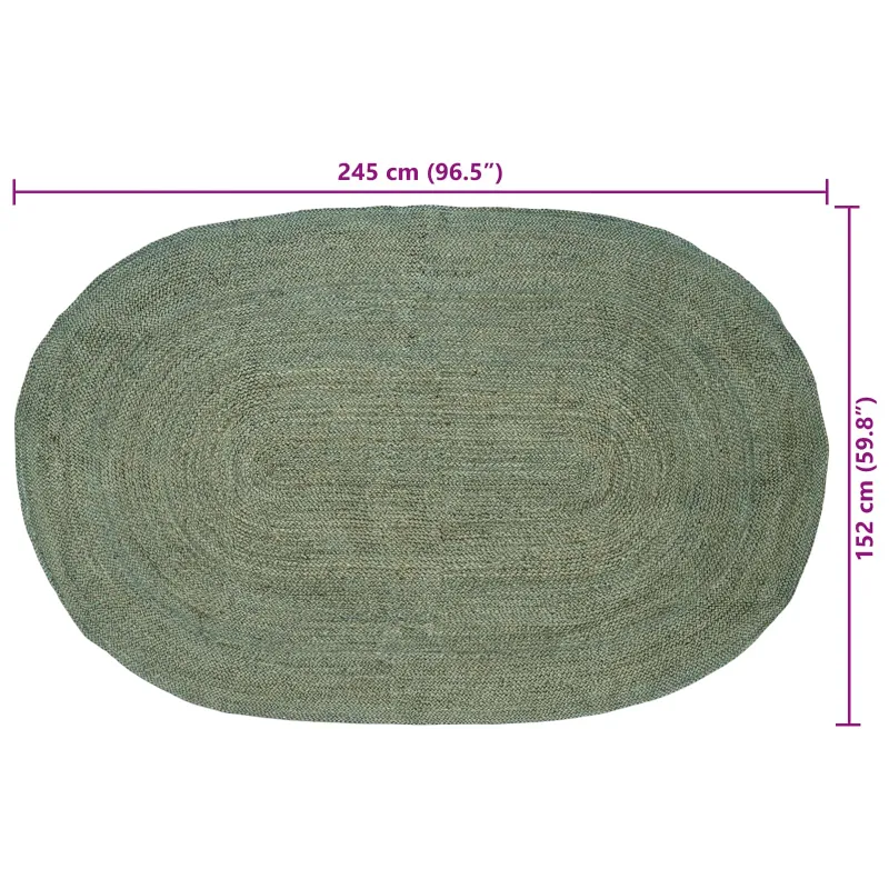 Zoninės kiliminės dangos Alyvuogių žalia 152 x 245 cm Džiutas