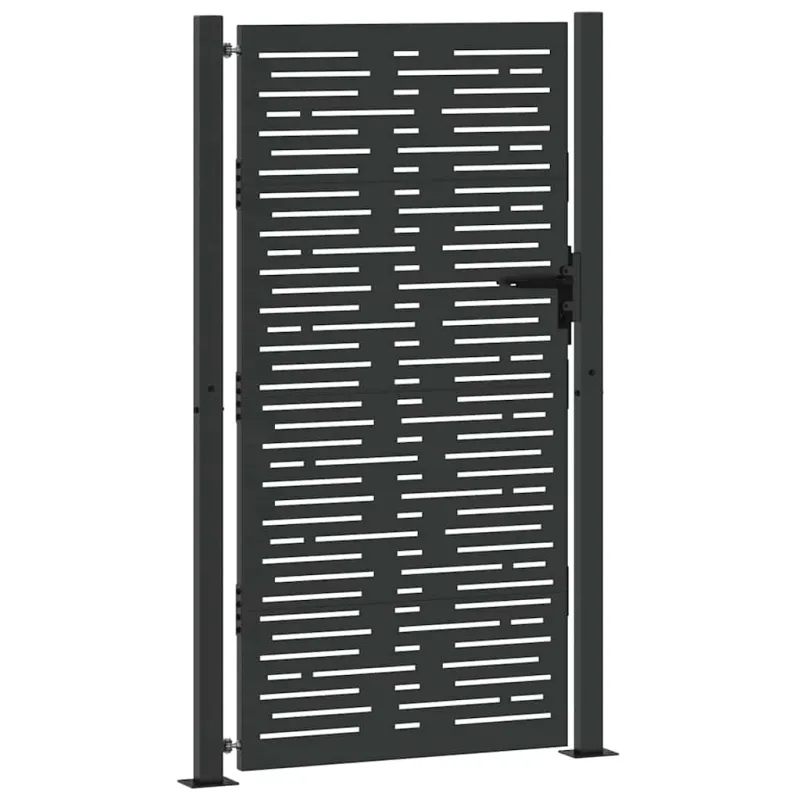 Sodo vartai Juoda 110 x 205 cm Milteliniu būdu dengtas plienas