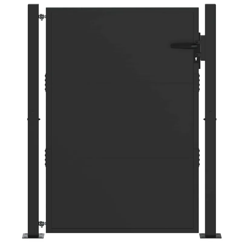 Sodo vartai Juoda 110 x 130 cm Milteliniu būdu dengtas plienas