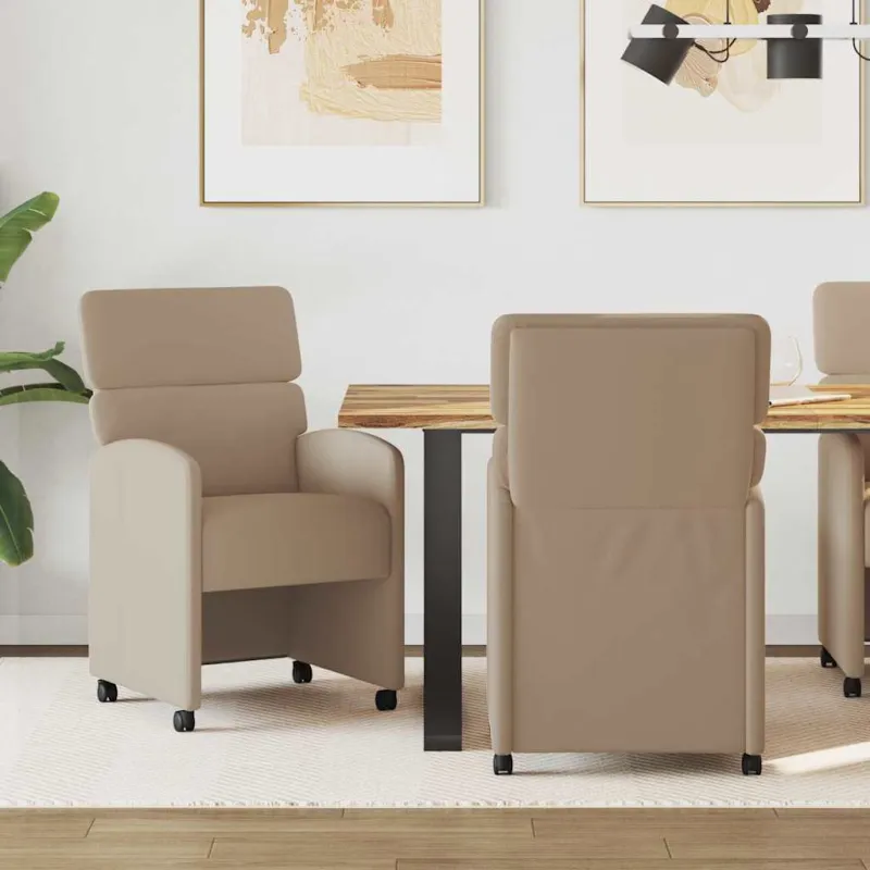 Valgomojo Kėdės su Ratukais 2 pcs Kapučino 58 x 65 x 98 cm