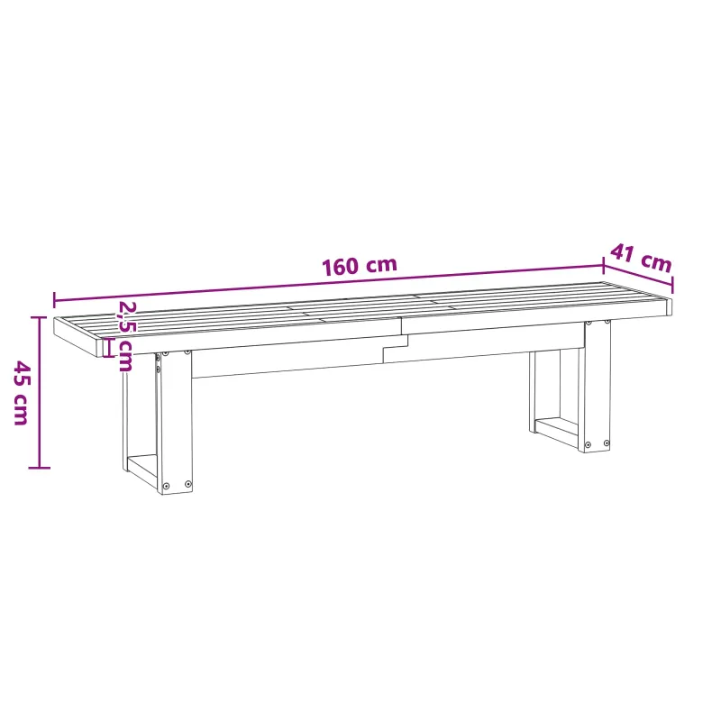Valgomojo suolas NOAIN 160 x 41 x 45 cm Tvirtas pušies medis